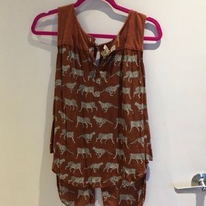 Cheetah print Lucky brand sleeveless tunic!